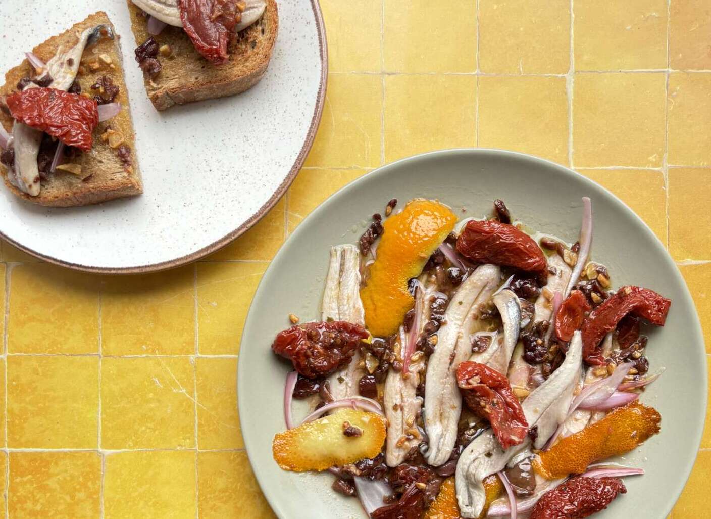 Boquerones with Azouro Olives and Orange