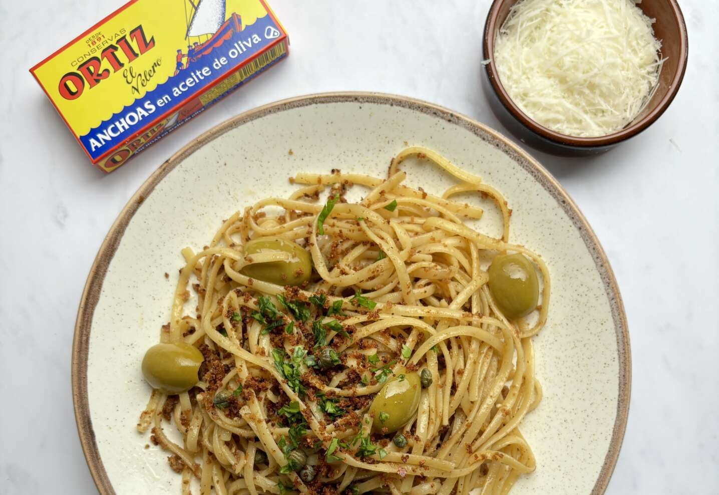 Anchovy Pasta and Olives
