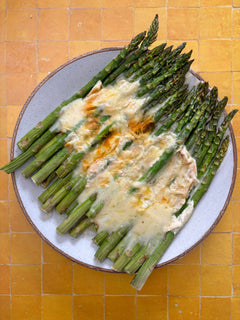 Roast Asparagus with Reblochon