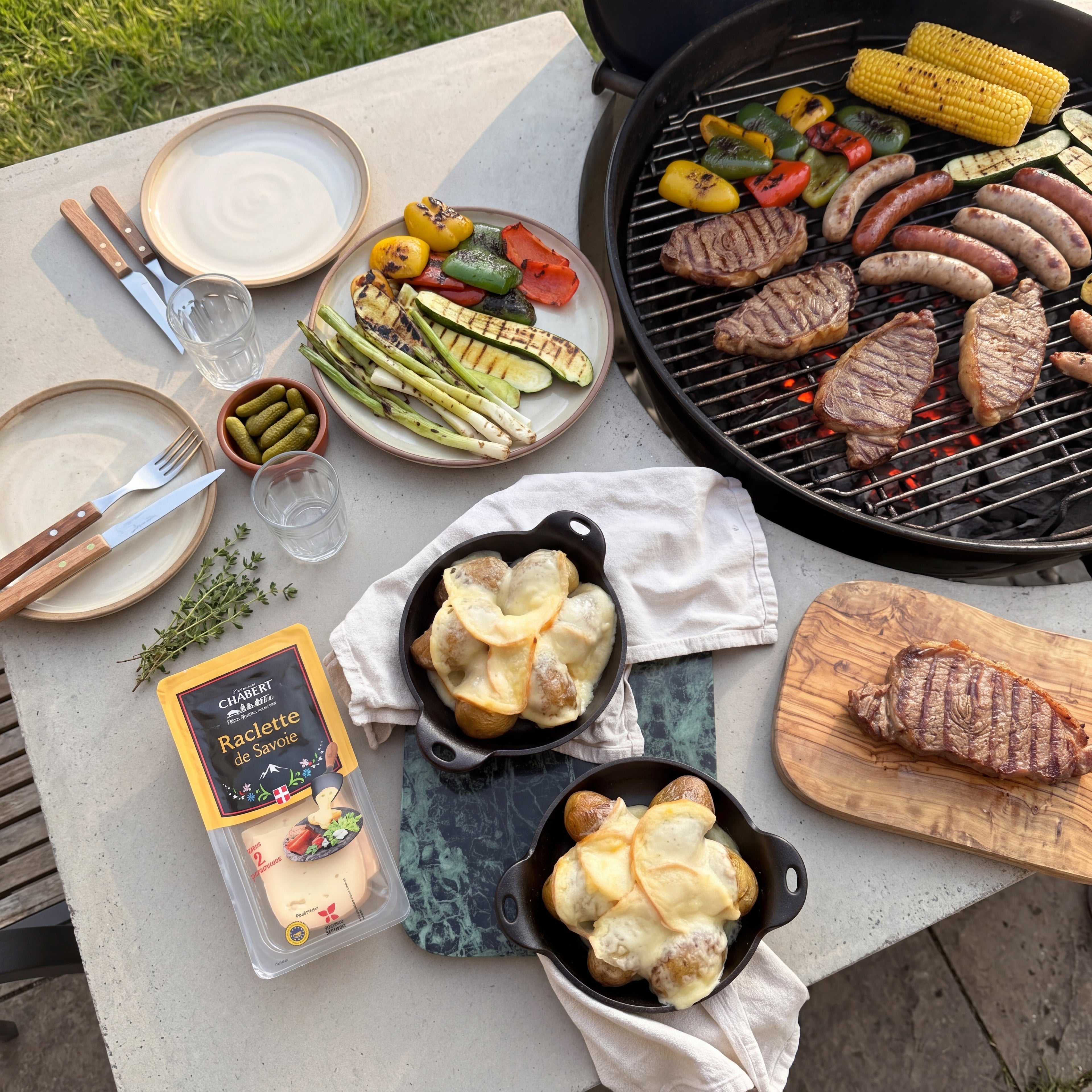 Grilled potatoes with raclette
