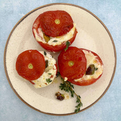 Burrata and Pistachio Stuffed Tomatoes