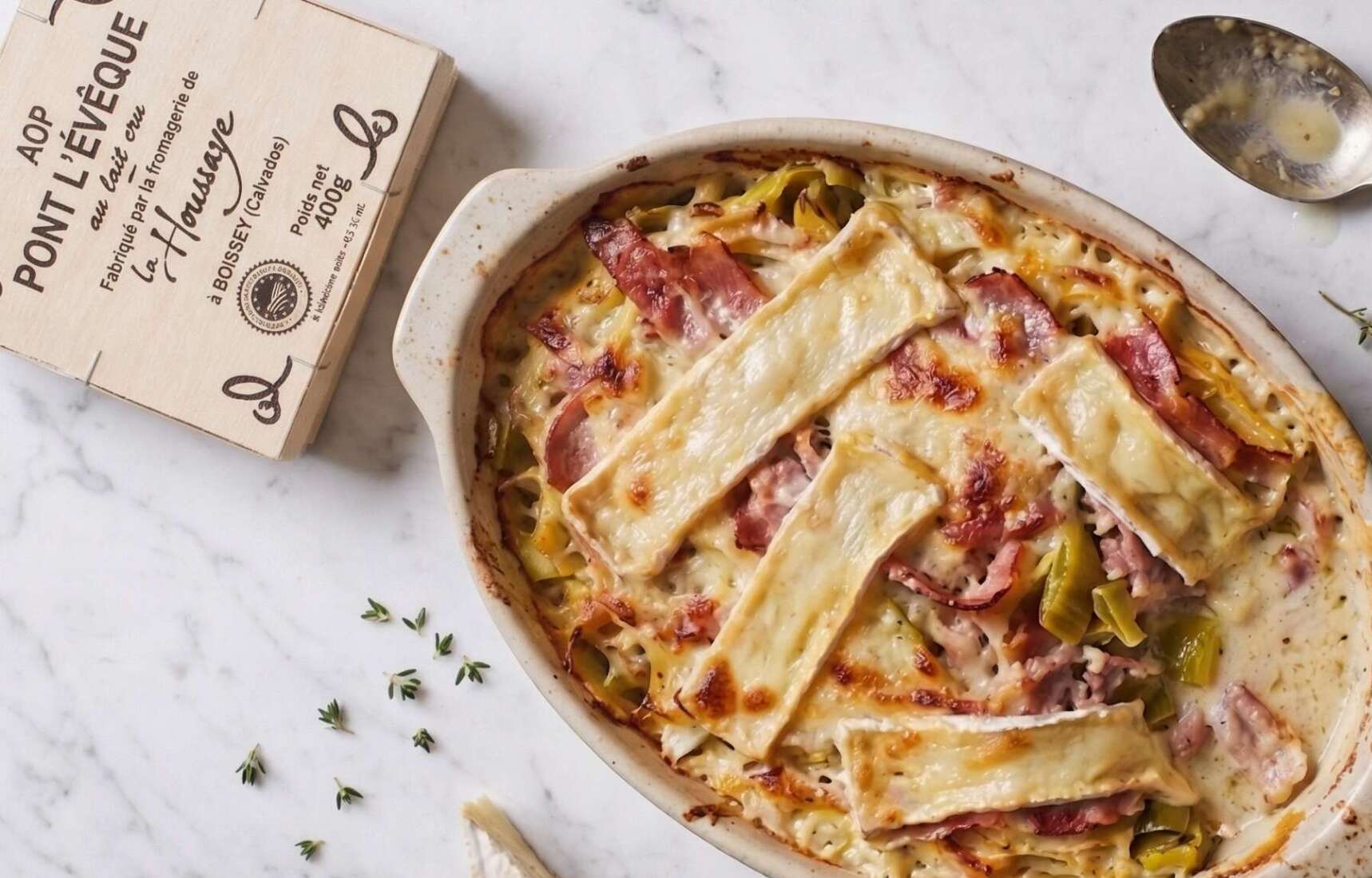 Leek with Smoked Bacon au Gratin with Pont l’Eveque Recipe