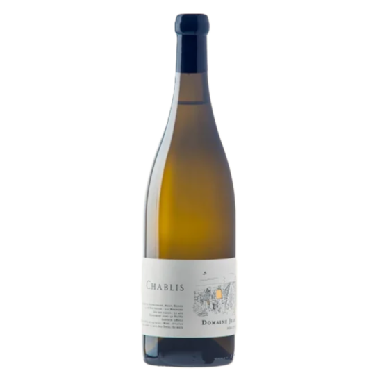Wine bottle labeled 'Chablis' on a white background