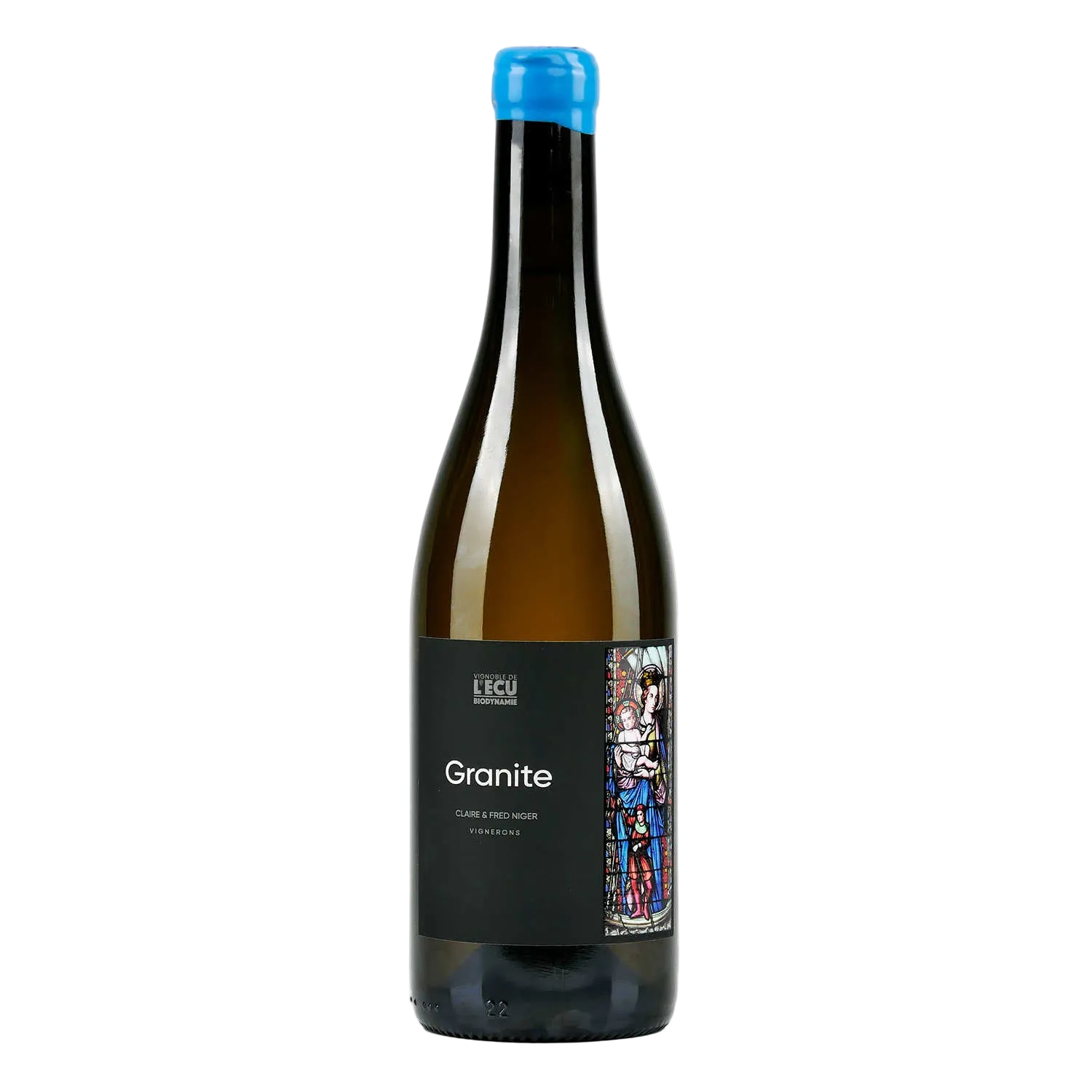 Wine bottle labeled 'Granite' on a white background