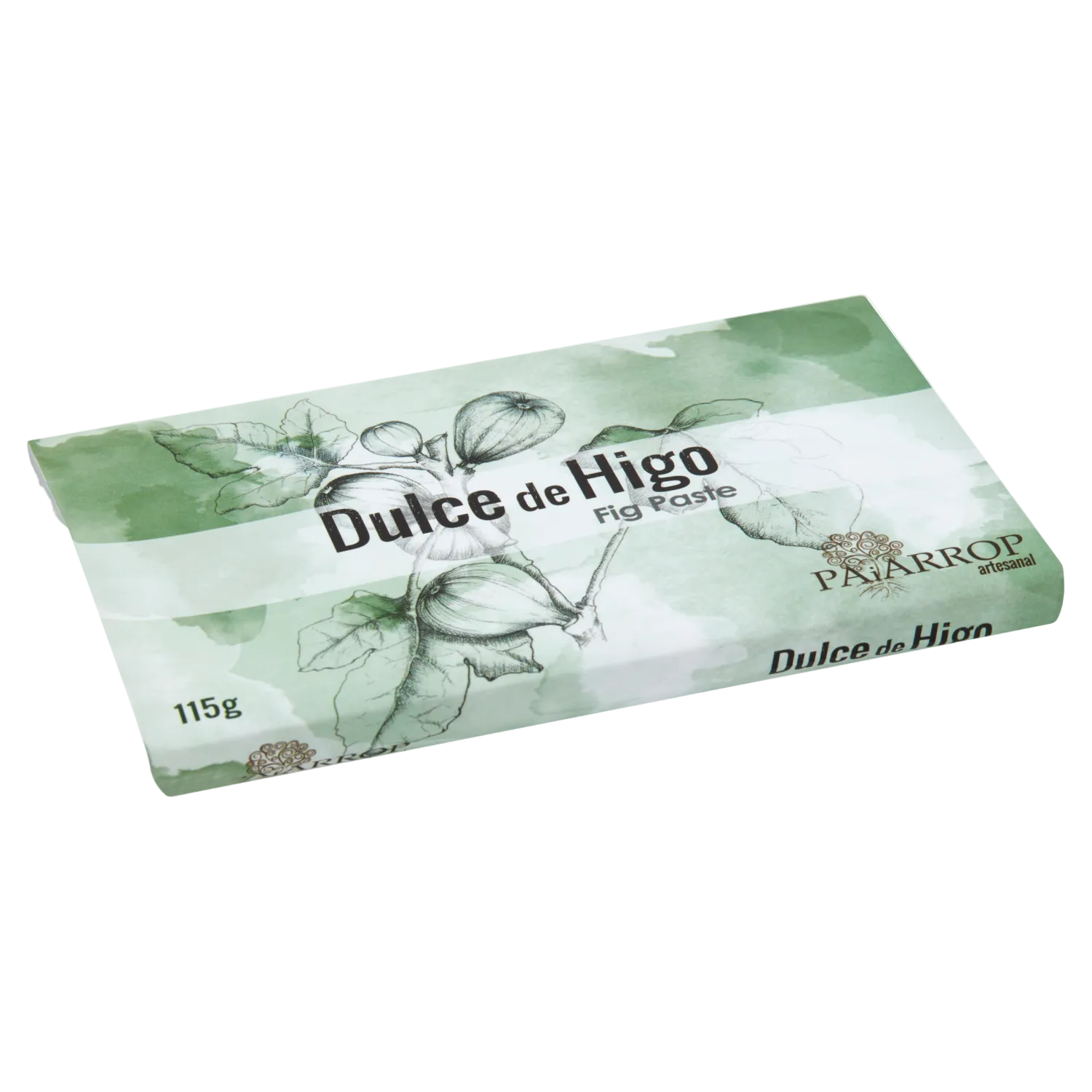 Packaging of Dulce de Higo fig paste with Pajarrop branding on a white background