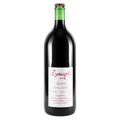 Wine bottle with a label on a white background