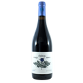 Wine bottle with a label on a white background