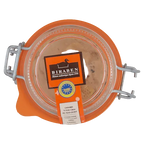 Round food container with orange lid featuring a Biraben logo on a white background