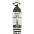 Packaged bread with a white label featuring branding and text on a white background