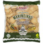 Packaged snack with 'Daveiga' branding and illustrations on a white background