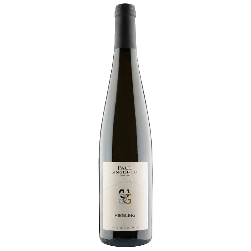 Wine bottle with a label on a white background