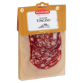 Packaged salami with 'Il Salame Toscano' label on a white background