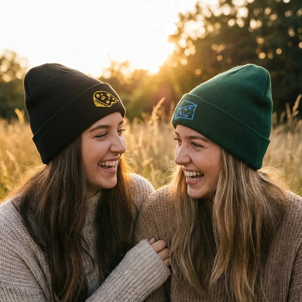 Sheridans Green & Blue Cheese Beanie Hat