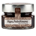 Jar of Higos al PedroXimenez with a decorative label on a white background