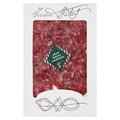 Packaged sliced salami with brand name on a white background