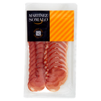 Packaged sliced meat with Martínez Somalo branding on a white background