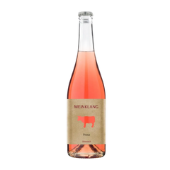 Rose wine bottle with MEINKLANG label on a white background
