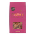 Pink packaging of mella's Irish Butter Fudge with a window showing the product on a white background.