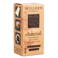 Box of Miller's Damsel charcoal crackers on a white background