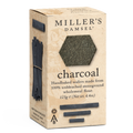 Box of Miller's Damsel charcoal handbaked wafers on a white background