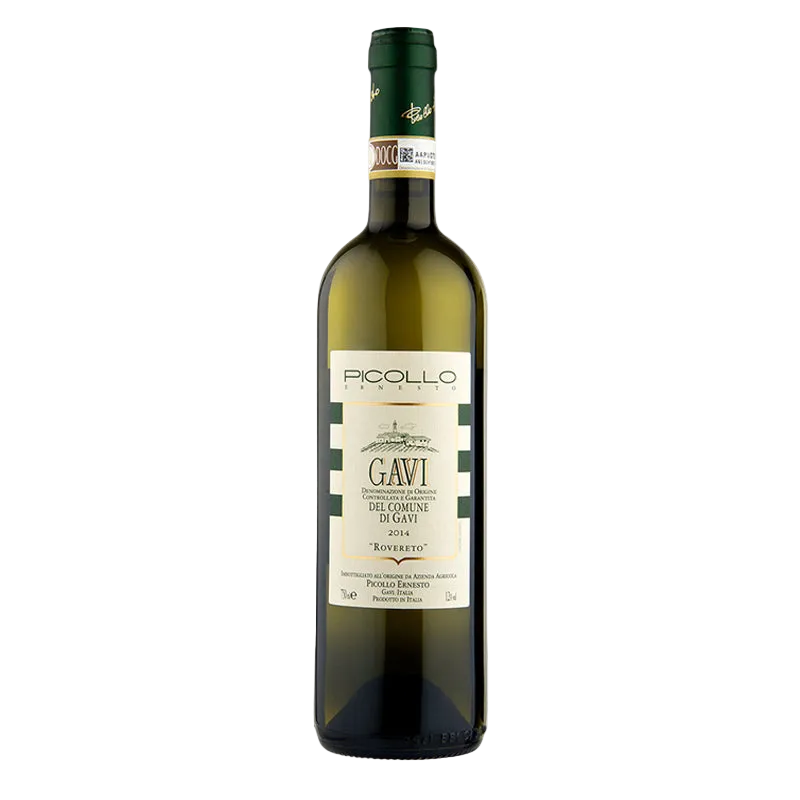 Wine bottle with a label on a white background