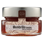 Jar of Membrillo Untable Quince Spread with a silver lid on a white background