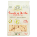 Bag of gluten-free potato gnocchi with branding and product details on a white background