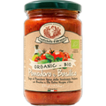 Jar of Rustichella d'Abruzzo Organic Pomodoro e Basilico sauce on a white background