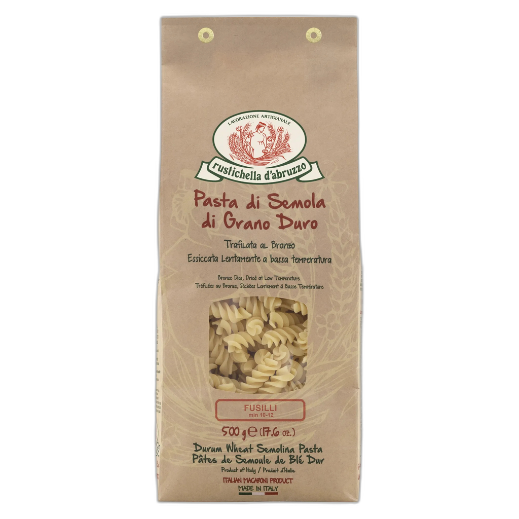 Pasta package with brand logo on a white background