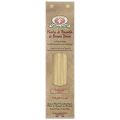 Pasta package with brand logo on a white background