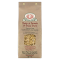 Pasta package with brand logo and product details on a white background