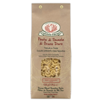 Pasta package with brand logo and product details on a white background