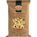 Pasta package with 'Orecchiette' on a brown background