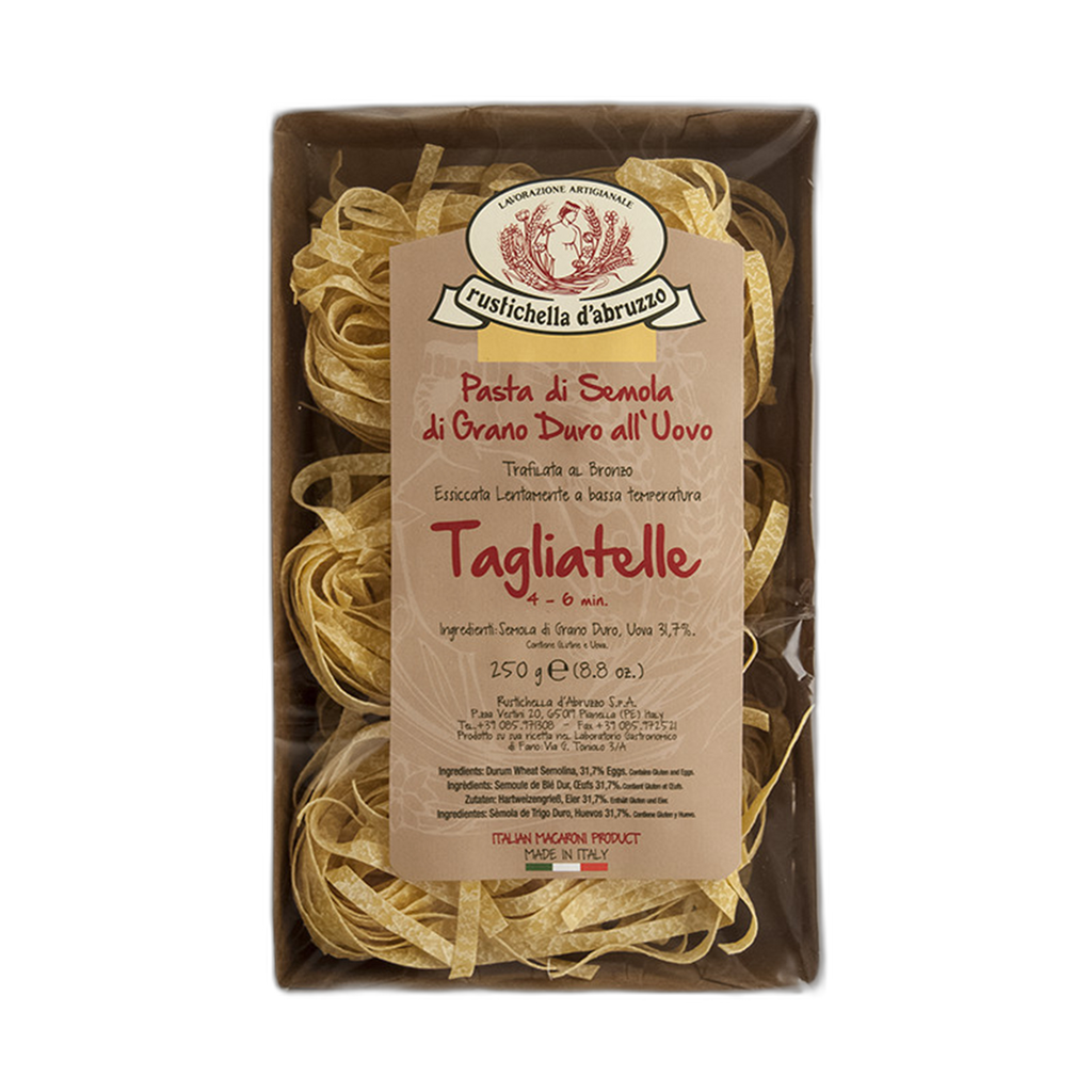 Box of Tagliatelle pasta with a visible brand logo on a white background