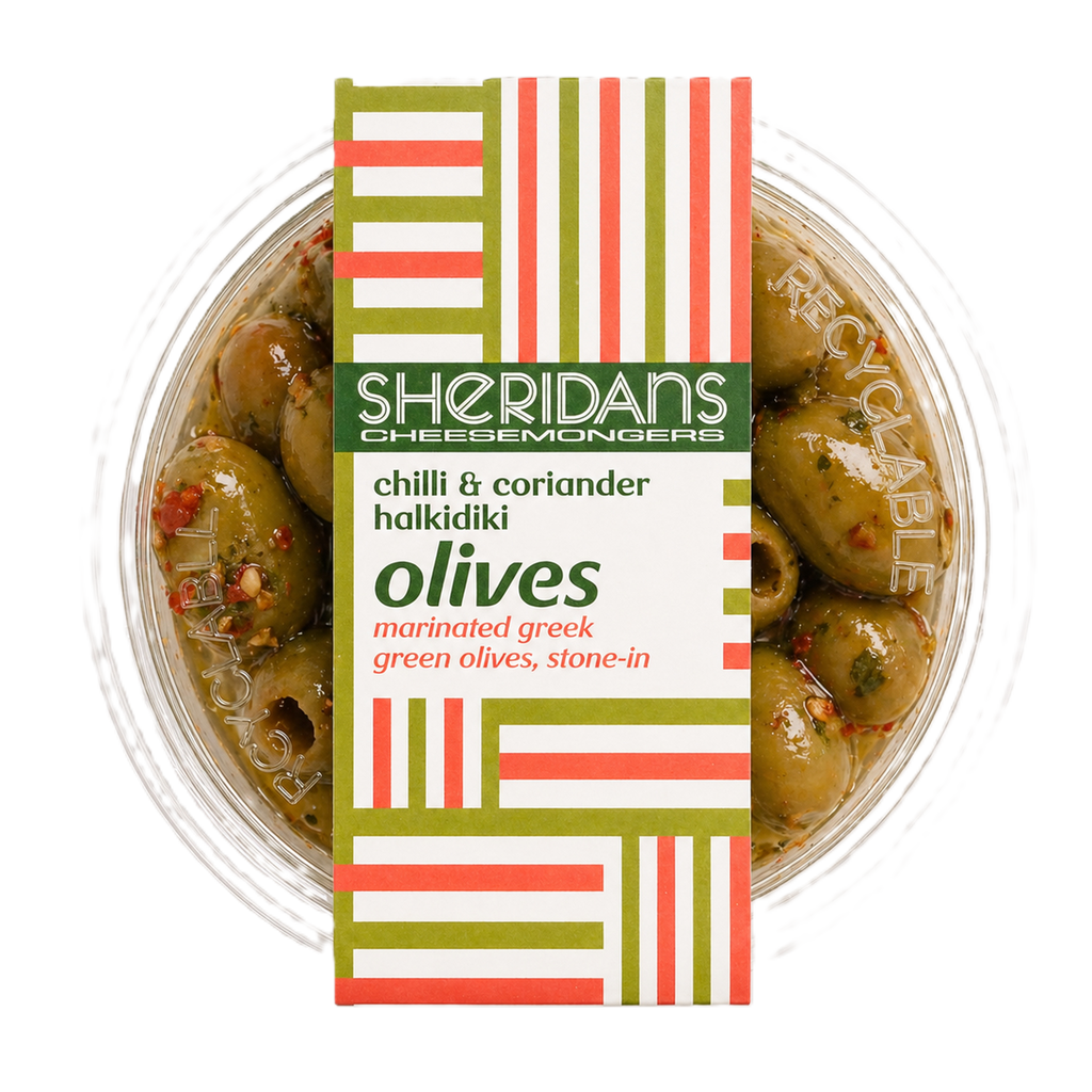 Sheridans Chili & Coriander Halkidiki Olives