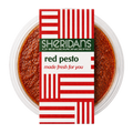 Container of red pesto with Sheridan's Cheesemongers label on a white background