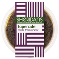 Container of tapenade with a Sheridan's Cheesemongers label on a white background