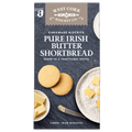 Packaging of West Cork Biscuit Co. Pure Irish Butter Shortbread with images of cookies and butter.