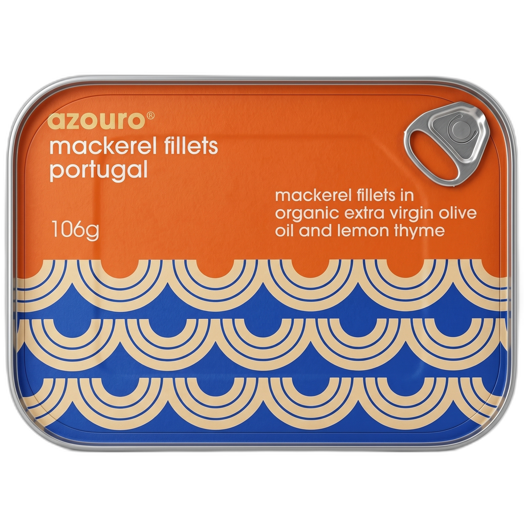 Azouro Mackerel Fillets in Organic Extra Virgin Olive Oil and Lemon Thyme
