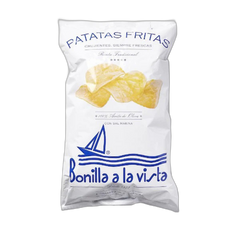 Bag of Patatas Fritas with Bonilla a la Vista branding on a white background