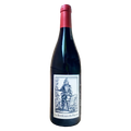 Wine bottle with a red cap and visible label on a white background