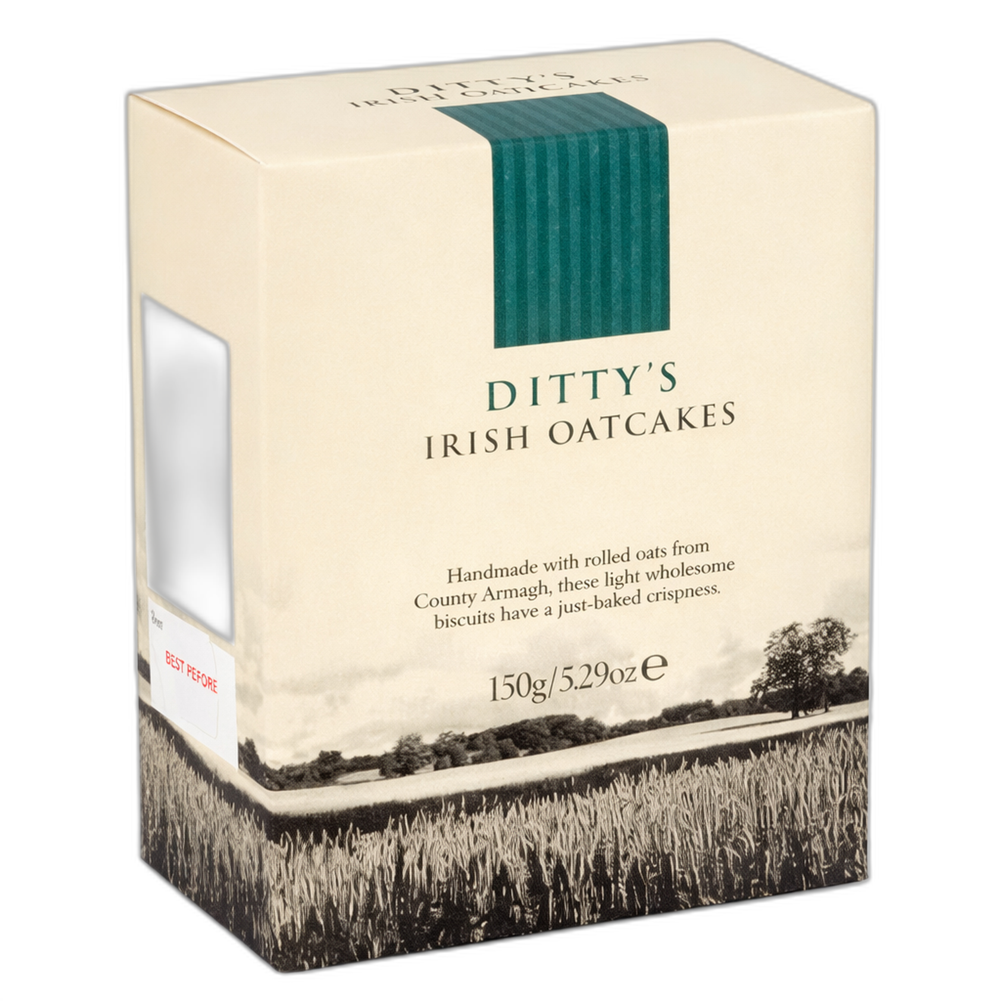 Box of Ditty's Irish Oatcakes with a scenic design on the packaging.