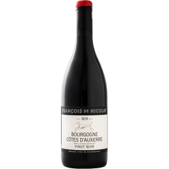 Wine bottle with a label on a white background