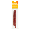 Gubbeen pepperoni in packaging with a yellow label on a white background