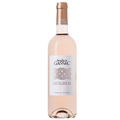 Pink wine bottle with 'Moulin de Gassac' label on a white background