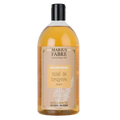 Bottle of Marius Fabre Marseille liquid soap in honey fragrance on a white background