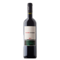 Wine bottle with a visible label on a white background