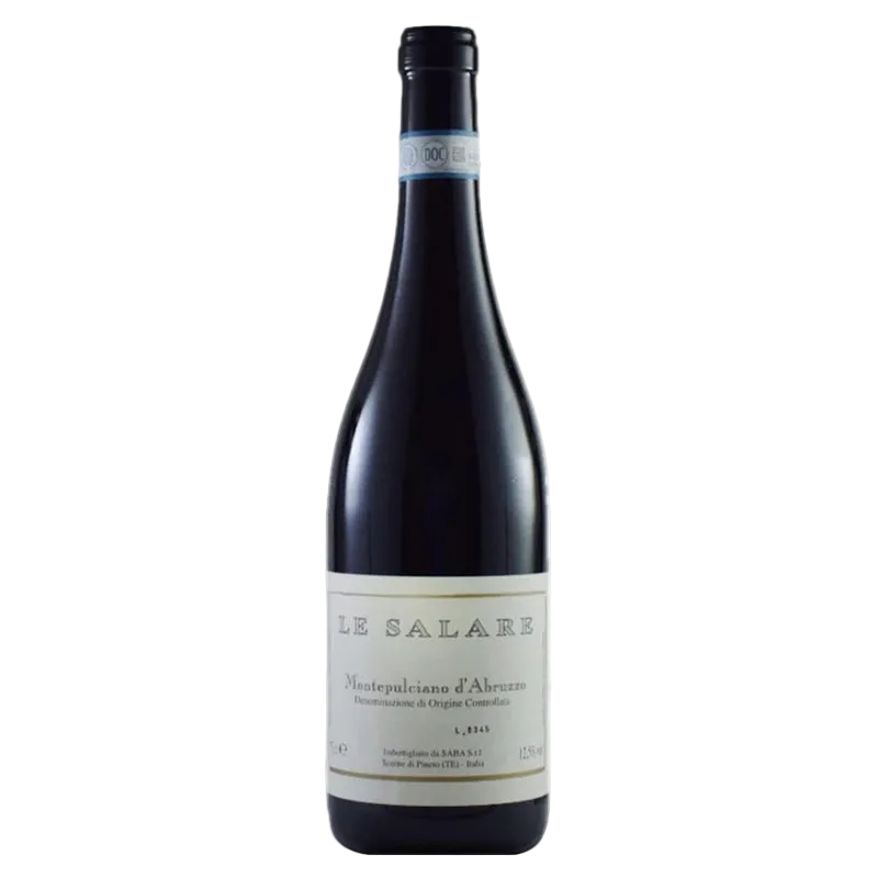 Wine bottle with 'Le Salare' label on a white background