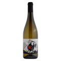 Wine bottle with a label featuring a cow and star design on a white background