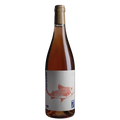 Wine bottle with a fish illustration on a white background